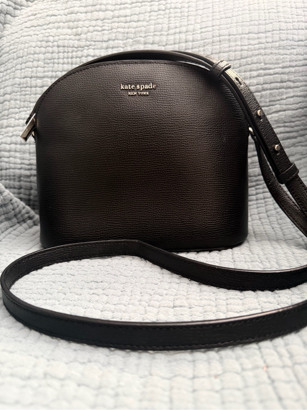Kate Spade Sylvia Dome Crossbody Black Leather